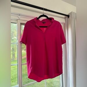 Hilary Radley Fuchsia Pink Short Sleeve Blouse